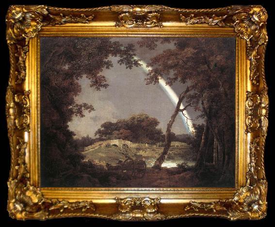 framed  Joseph wright of derby Landscape with Rainbow, ta009-2